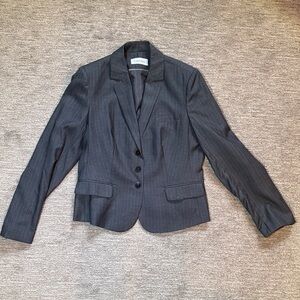 Classic Gray with Pinstripes Women's Blazer